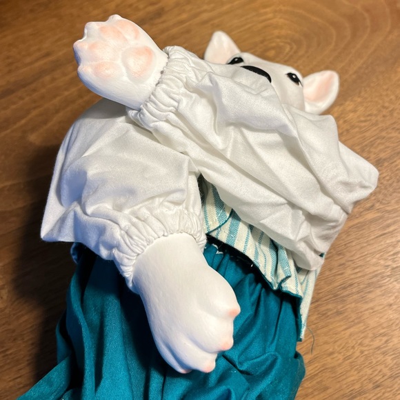 White Bull Terrier Ceramic Handmade Doll - Picture 5 of 13